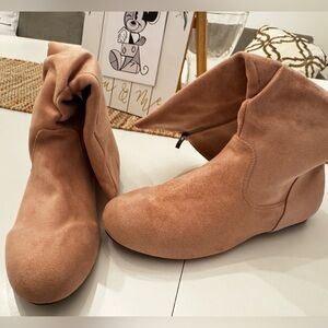 Women’s Blush Pink Slouch Mid-Calf Boots Size EU 42 / US 11 – Soft Suede-Like